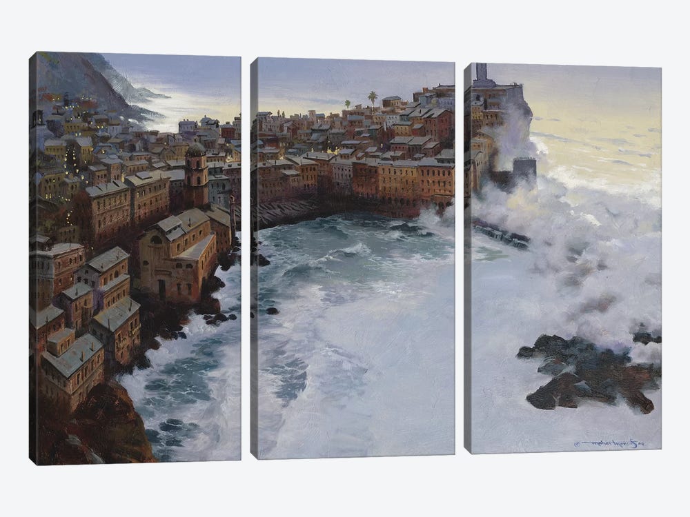 Stormy Dawn by Maher Morcos 3-piece Art Print