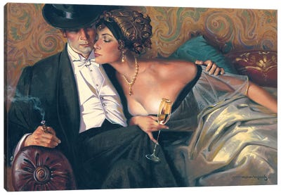 The French Lovers Canvas Art Print - Maher Morcos