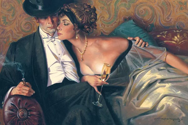 Romantic Bedroom (Couples): The French Lovers by Maher Morcos