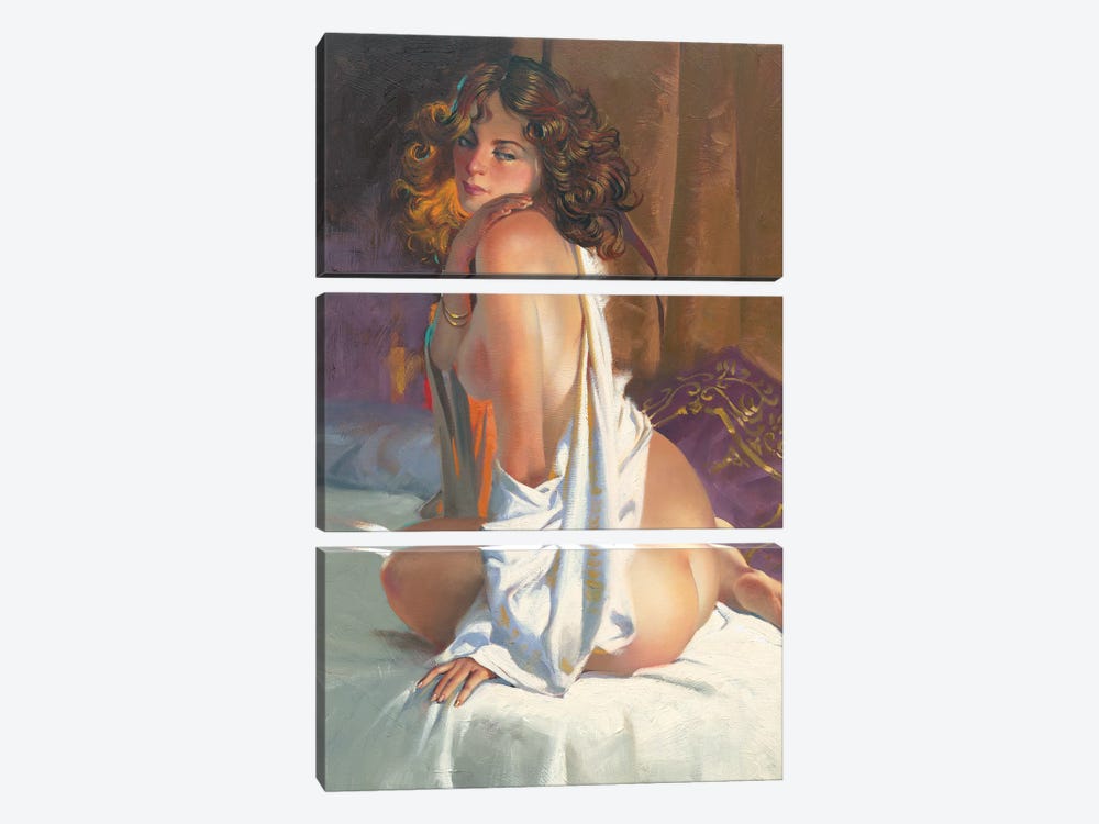 White Sheets by Maher Morcos 3-piece Art Print