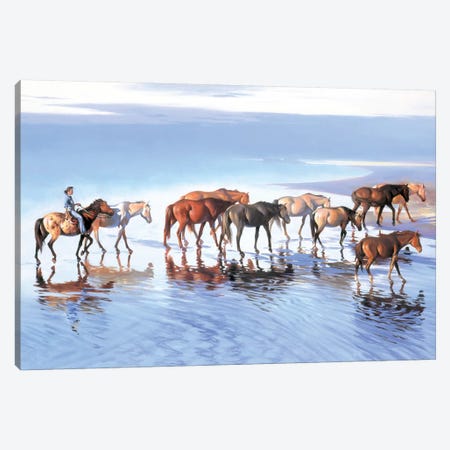 Early Morning Paddle Canvas Print #MHM29} by Maher Morcos Canvas Wall Art