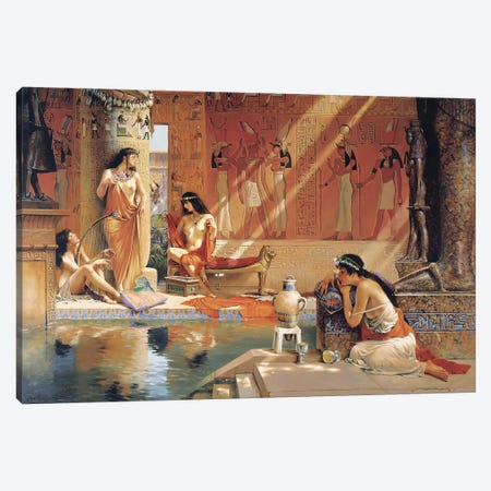 Egyptian Bathers Canvas Print #MHM31} by Maher Morcos Canvas Art Print