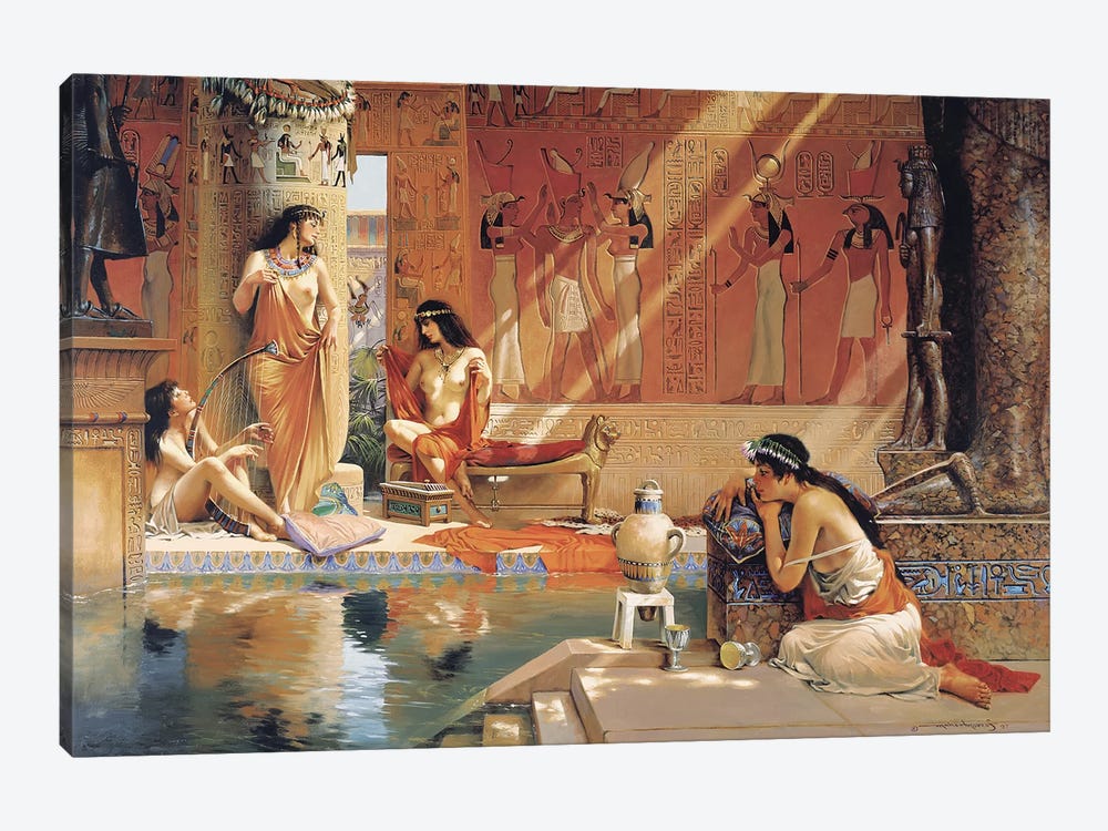 Egyptian Bathers by Maher Morcos 1-piece Canvas Art Print