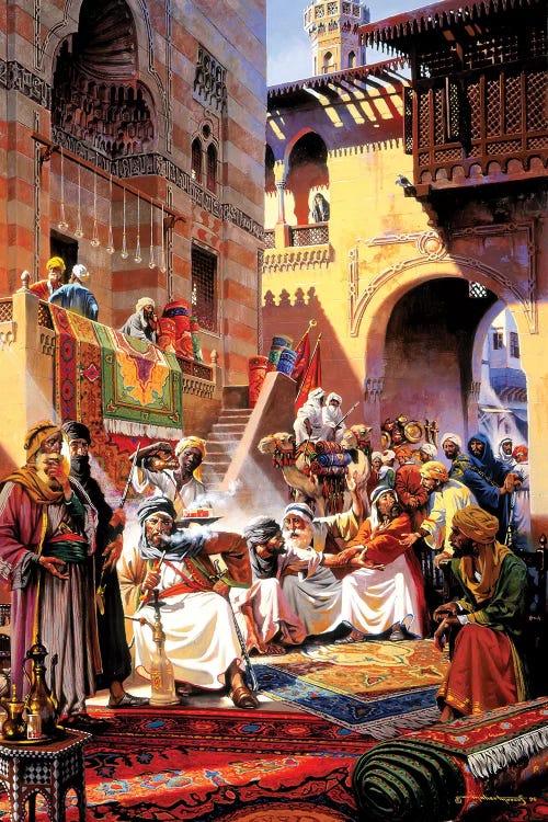 El Souk Friday's Market by Maher Morcos wall art