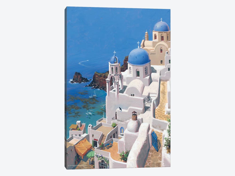 Greek Paradise by Maher Morcos 1-piece Canvas Art Print