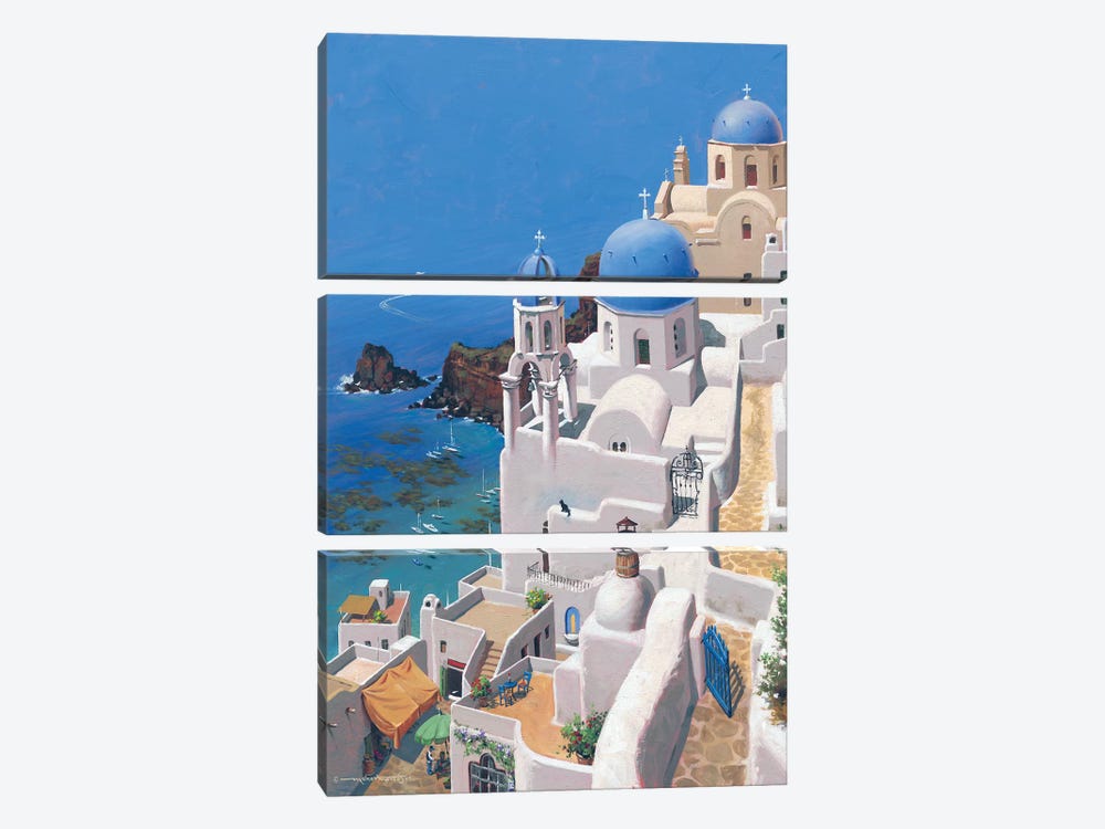 Greek Paradise by Maher Morcos 3-piece Art Print