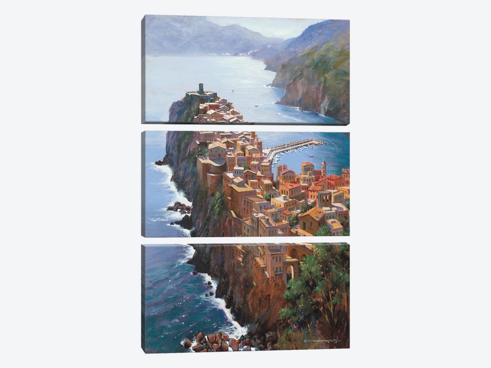 High Above Vernezza (Italy) by Maher Morcos 3-piece Canvas Artwork