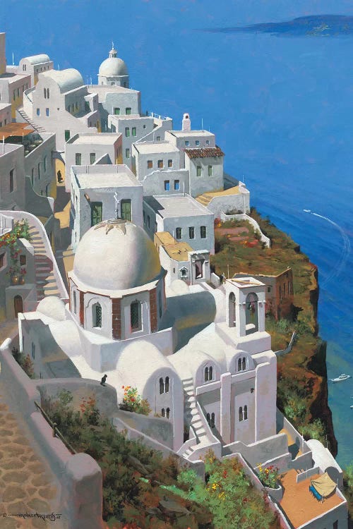 Hot Day In Santorini by Maher Morcos canvas print