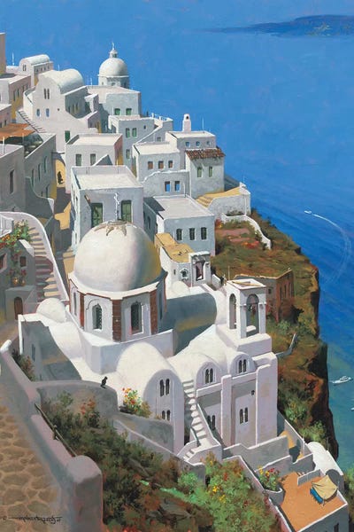 Maher Morcos: Hot Day In Santorini by Maher Morcos
