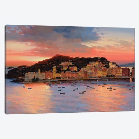 Italian Sunset Canvas Print #MHM53} by Maher Morcos Canvas Art Print