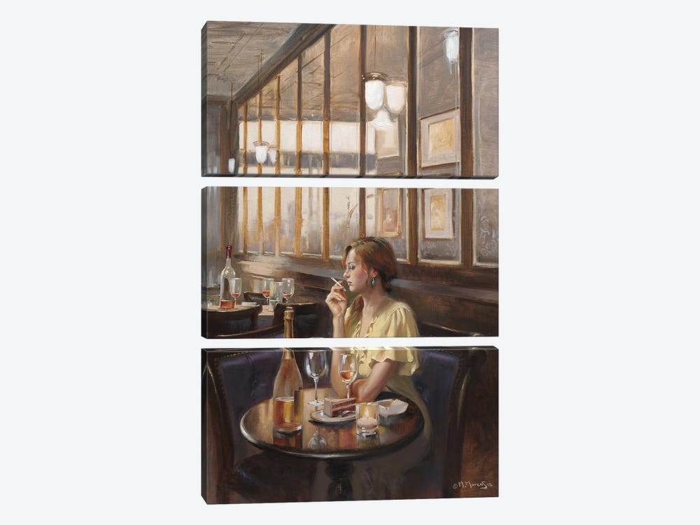 Lonely Table by Maher Morcos 3-piece Canvas Artwork