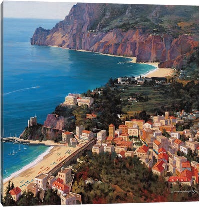 Monterosso Al Mare (Cinque Terre, Italy) Canvas Art Print - Maher Morcos