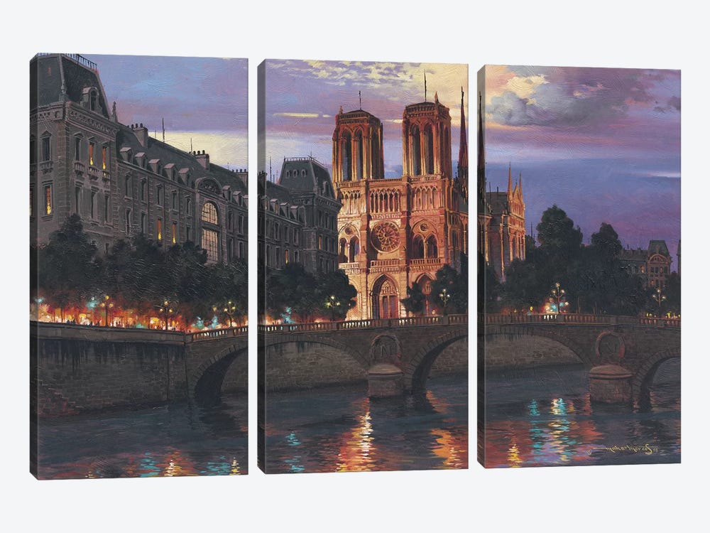 Notre Dame by Maher Morcos 3-piece Canvas Artwork