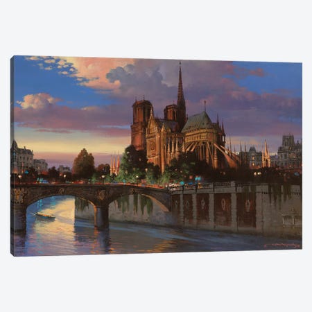 Notre Dame De Paris Canvas Print #MHM79} by Maher Morcos Canvas Print