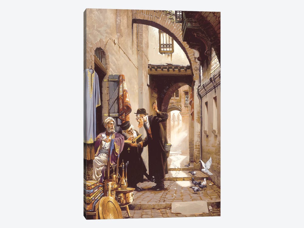 Old Friends At Via Deloresa by Maher Morcos 1-piece Canvas Wall Art