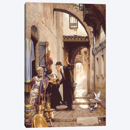 Old Friends At Via Deloresa Canvas Print #MHM81} by Maher Morcos Canvas Art
