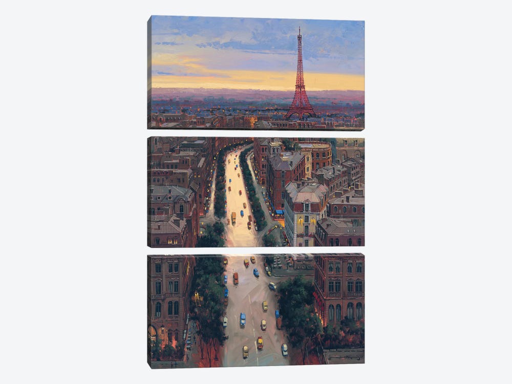 Paris by Maher Morcos 3-piece Canvas Art Print