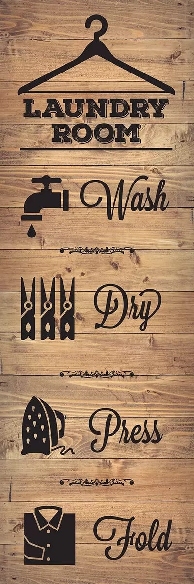 Laundry Natural VI by Melody Hogan framed canvas print