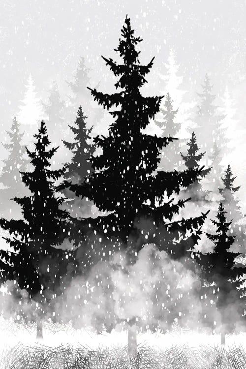 Misty Pines II by Melody Hogan wall art