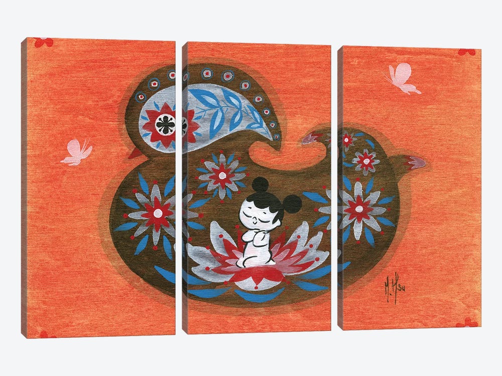 Folk Blessings - Duck by Martin Hsu 3-piece Canvas Art