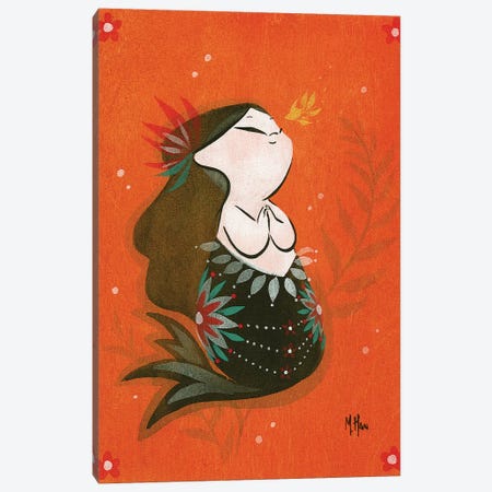 Goldfish Mermaid - Bubble Wish Canvas Print #MHS10} by Martin Hsu Art Print
