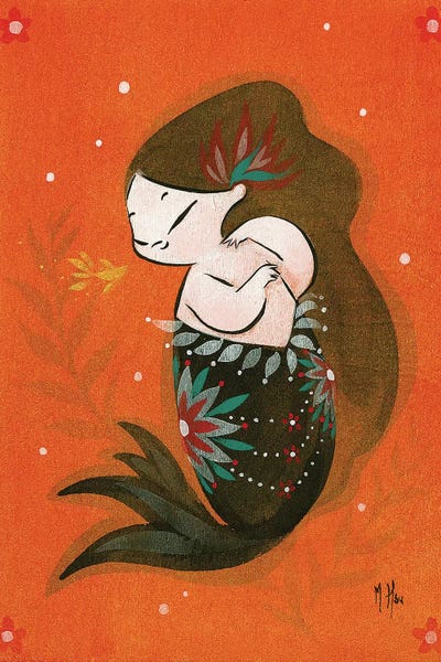 Goldfish Mermaid - Bubble Kiss by Martin Hsu canvas print
