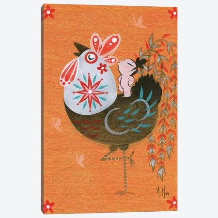 Folk Blessings - Rooster Call Canvas Print #MHS112} by Martin Hsu Art Print