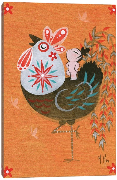 Folk Blessings - Rooster Call Canvas Art Print - Martin Hsu