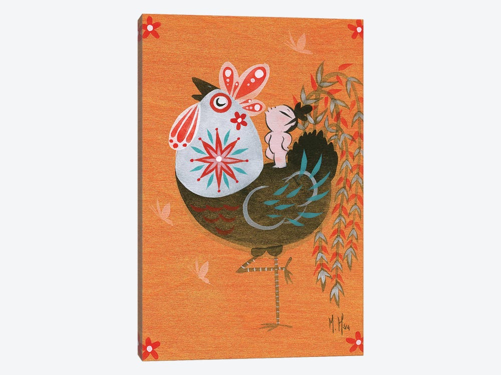 Folk Blessings - Rooster Call by Martin Hsu 1-piece Canvas Artwork