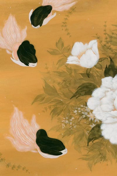 Peonies: Goldfish Mermaid - Peony And Ballerinas I by Martin Hsu