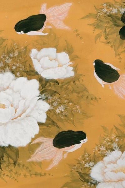 Peonies: Goldfish Mermaid - Peony And Ballerinas II by Martin Hsu