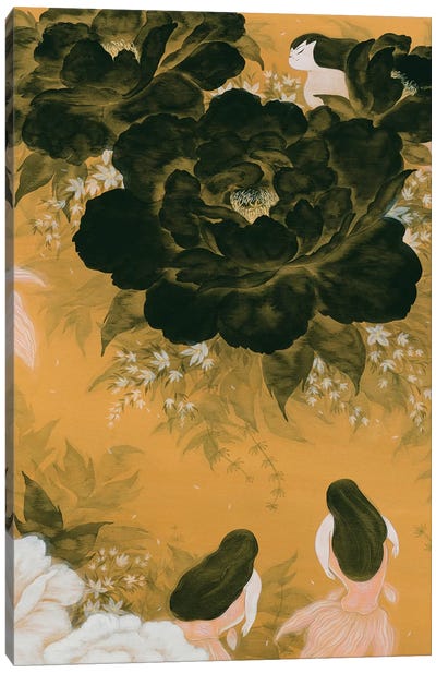 Goldfish Mermaid - Peony And Ballerinas III Canvas Art Print - Martin Hsu
