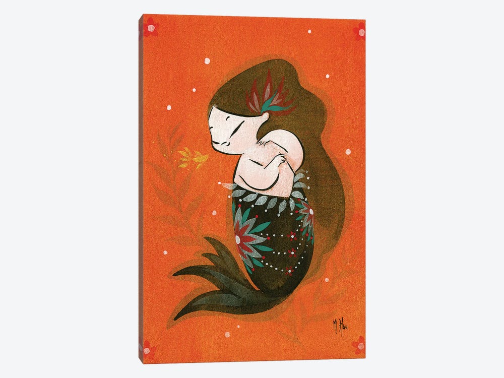 Goldfish Mermaid - Bubble Kiss by Martin Hsu 1-piece Art Print