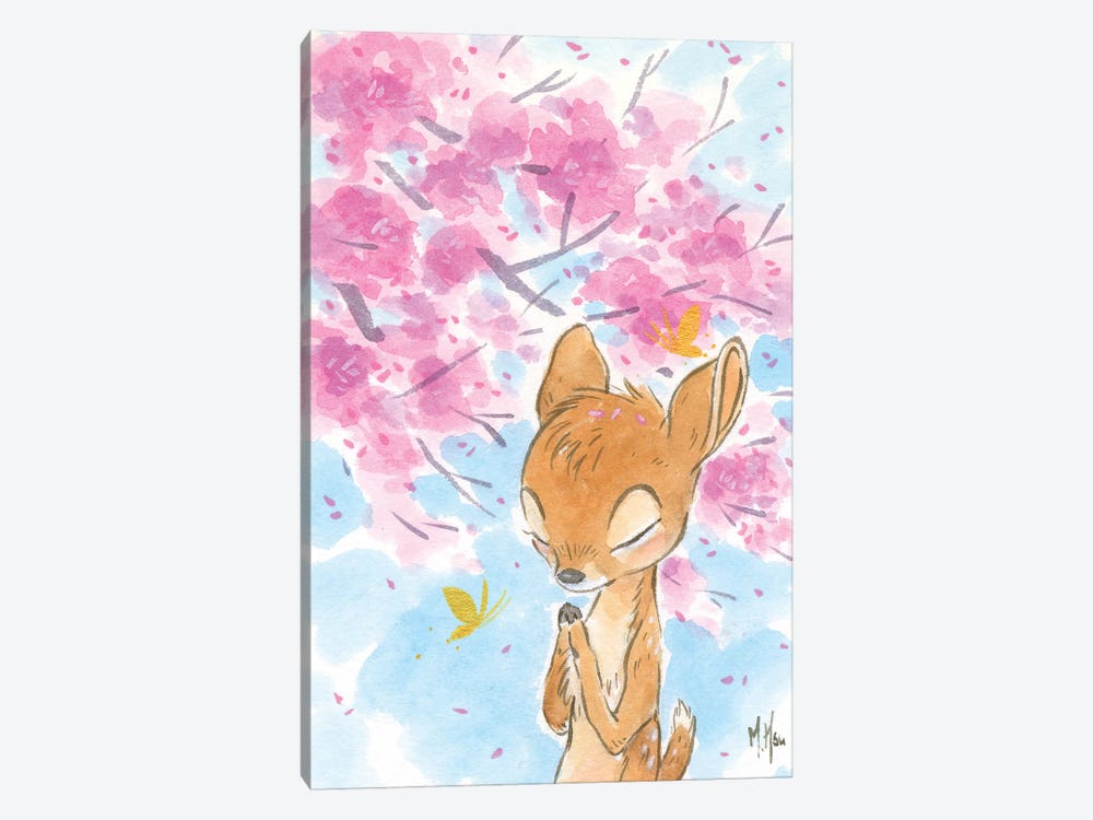 Cherry Blossom Fawn by Martin Hsu 1-piece Art Print