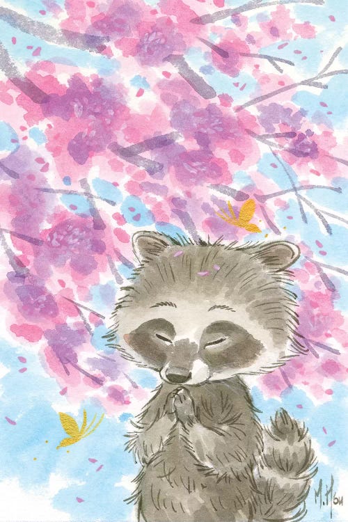 Cherry Blossom Raccoon