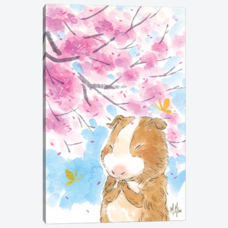 Cherry Blossom Guinea Pig Canvas Print #MHS132} by Martin Hsu Canvas Print