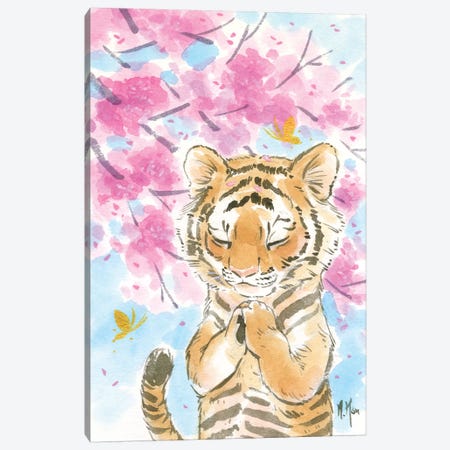 Cherry Blossom Tiger Canvas Print #MHS133} by Martin Hsu Art Print