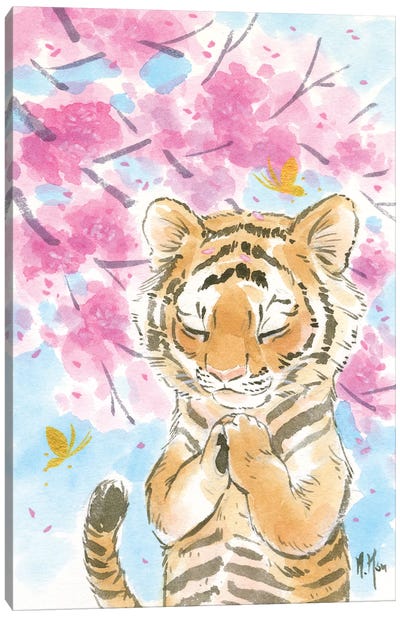 Cherry Blossom Tiger Canvas Art Print - Martin Hsu