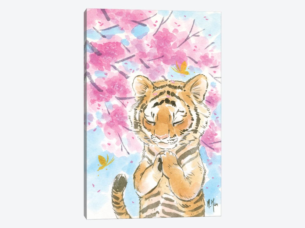 Cherry Blossom Tiger by Martin Hsu 1-piece Canvas Art Print