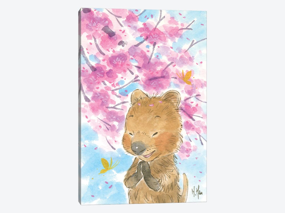 Cherry Blossom Quokka by Martin Hsu 1-piece Canvas Art