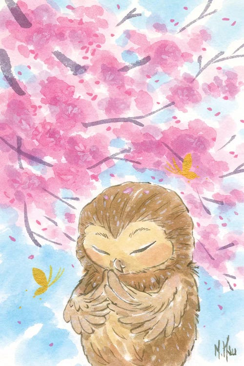 Cherry Blossom Owl