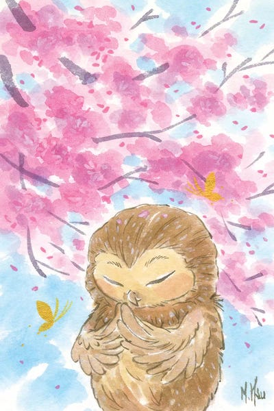 Cherry Blossoms: Cherry Blossom Owl by Martin Hsu