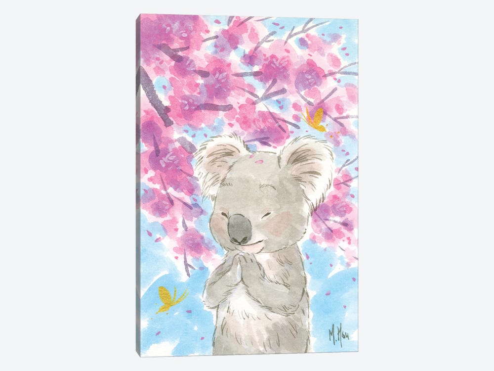 Cherry Blossom Koala by Martin Hsu 1-piece Canvas Art Print