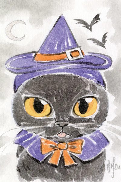 Cat - Witch by Martin Hsu framed wall art