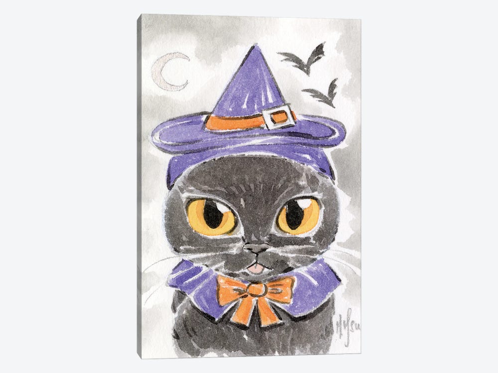 Cat - Witch by Martin Hsu 1-piece Canvas Art