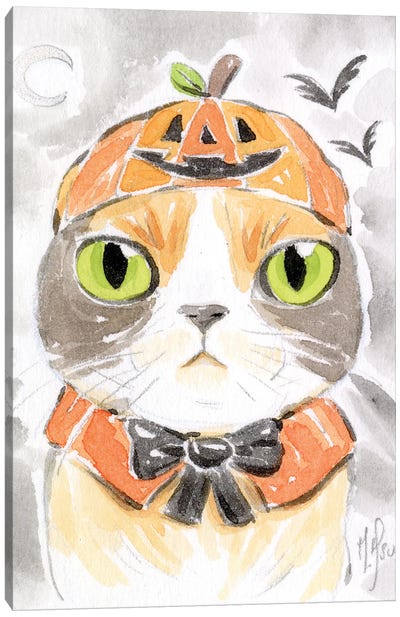Cat - Pumpkin Canvas Art Print - Pumpkins