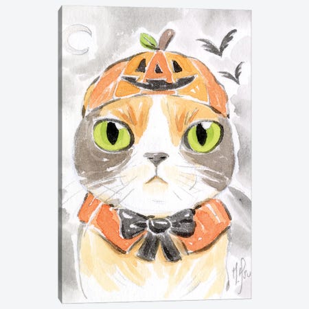 Cat - Pumpkin Canvas Print #MHS146} by Martin Hsu Canvas Print