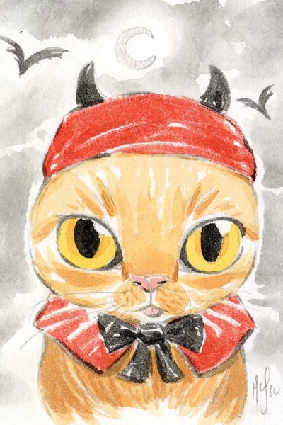 Cat - Devil by Martin Hsu art print