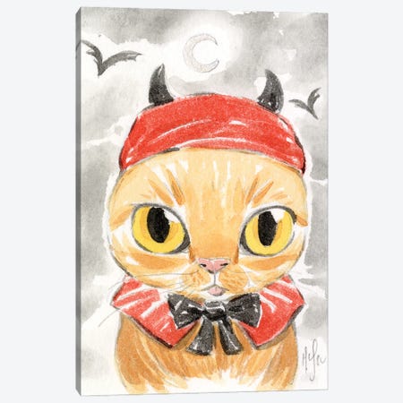 Cat - Devil Canvas Print #MHS149} by Martin Hsu Canvas Art