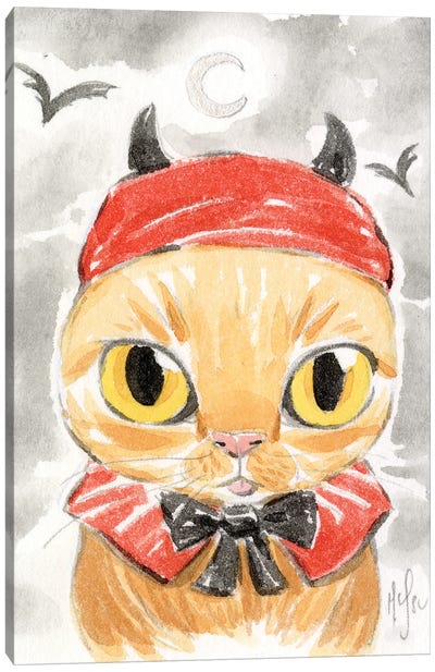 Cat - Devil Canvas Art Print - Martin Hsu